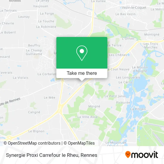 Synergie Proxi Carrefour le Rheu map