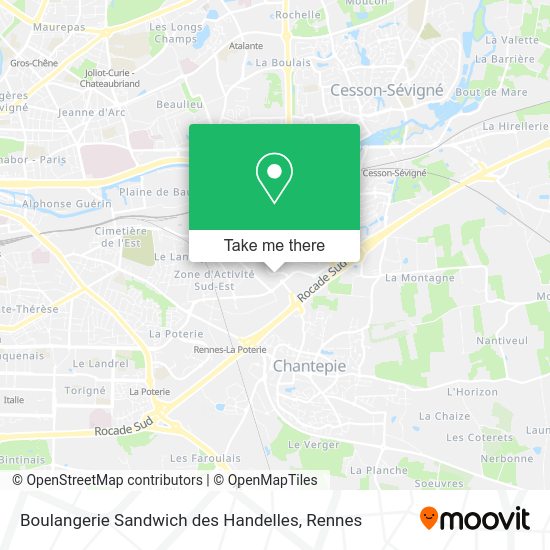 Boulangerie Sandwich des Handelles map