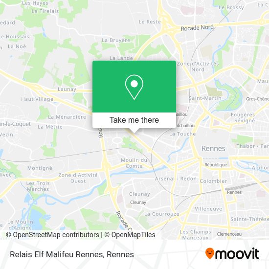 Relais Elf Malifeu Rennes map