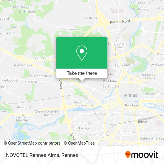 NOVOTEL Rennes Alma map
