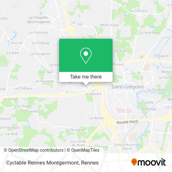 Cyclable Rennes Montgermont map