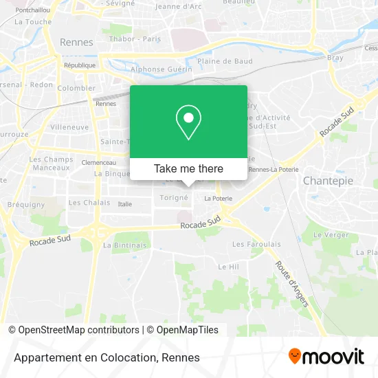 Appartement en Colocation map