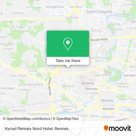 Kyriad Rennes Nord Hotel map