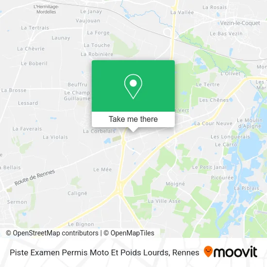 Piste Examen Permis Moto Et Poids Lourds map