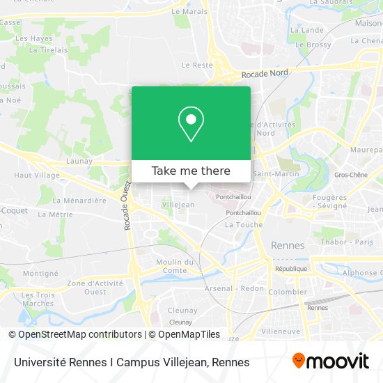 Mapa Université Rennes I Campus Villejean