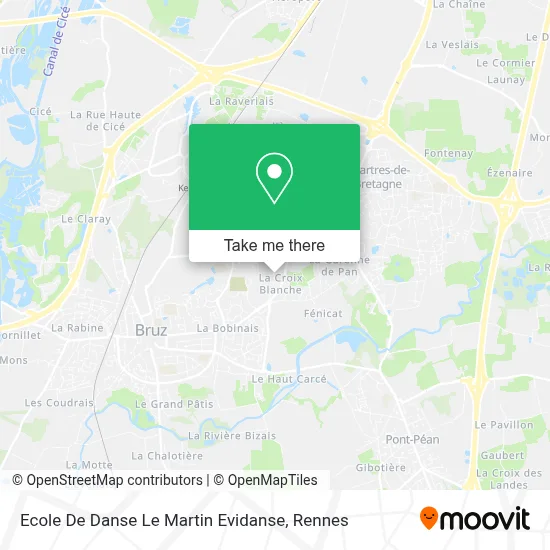 Ecole De Danse Le Martin Evidanse map