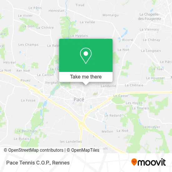 Pace Tennis C.O.P. map
