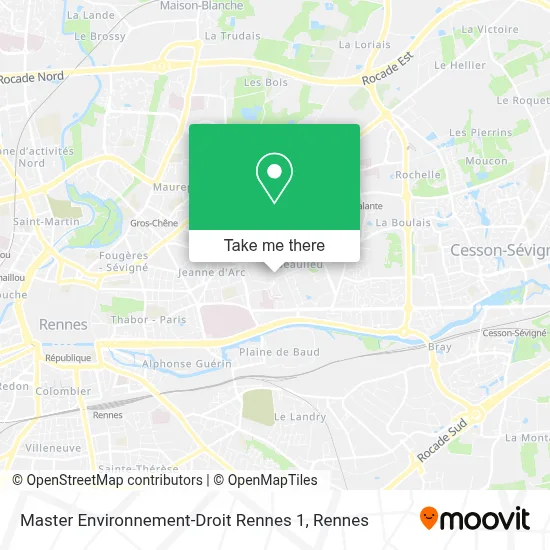 Master Environnement-Droit Rennes 1 map
