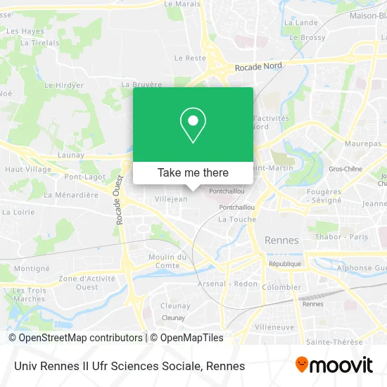 Univ Rennes II Ufr Sciences Sociale map