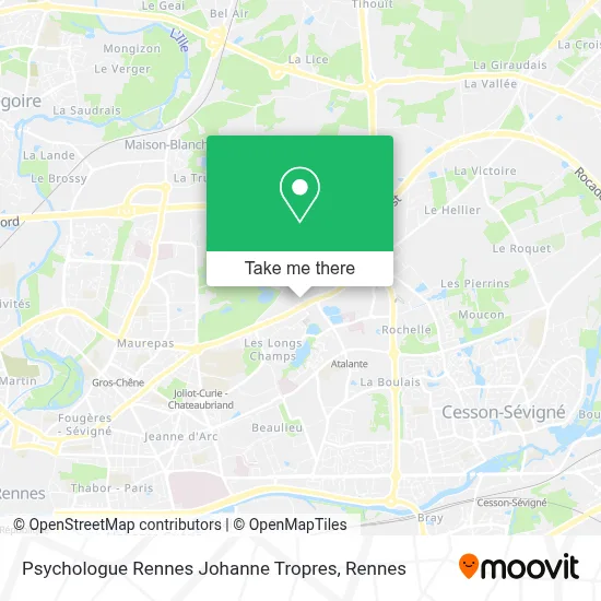 Psychologue Rennes Johanne Tropres map