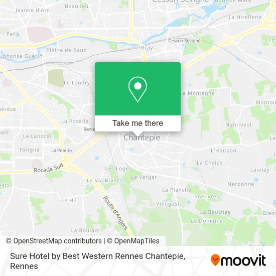 Sure Hotel by Best Western Rennes Chantepie map