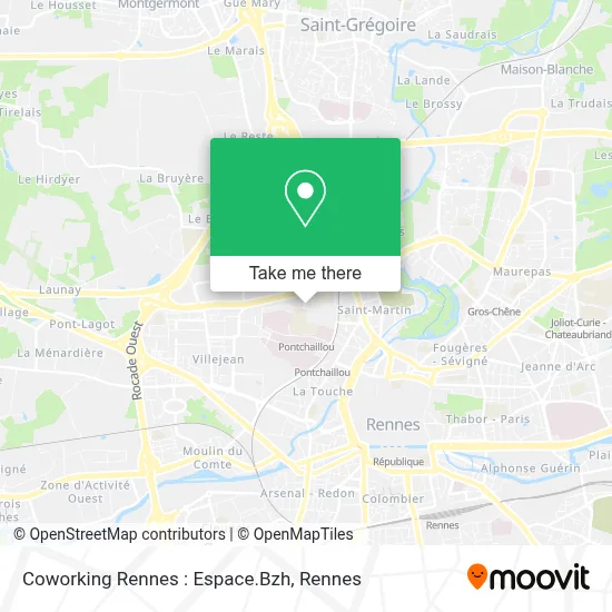 Coworking Rennes : Espace.Bzh map