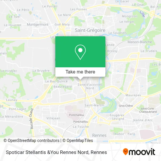 Spoticar Stellantis &You Rennes Nord map