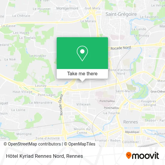 Hôtel Kyriad Rennes Nord map