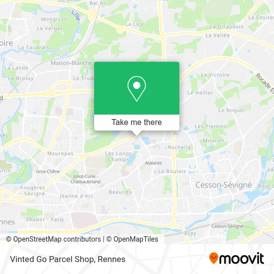 Vinted Go Parcel Shop map