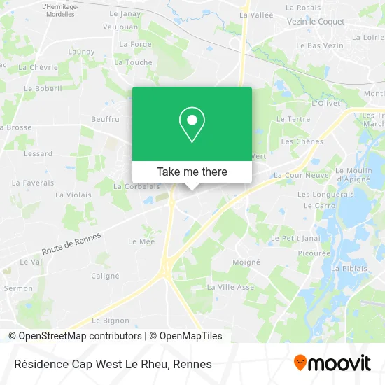 Résidence Cap West Le Rheu map