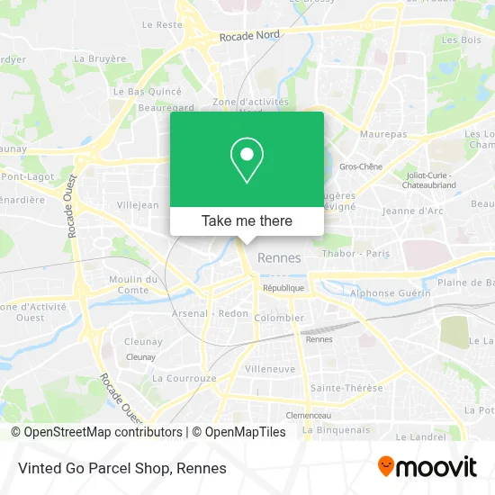 Vinted Go Parcel Shop map