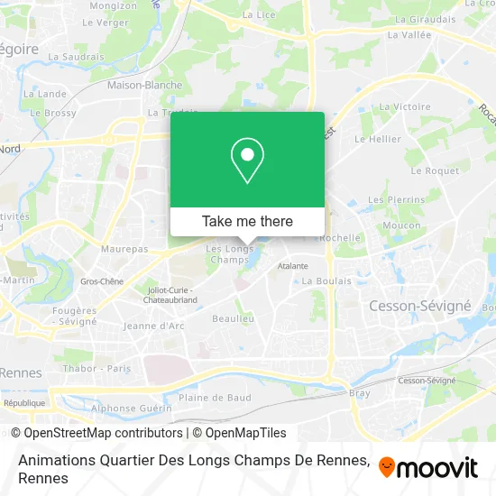 Animations Quartier Des Longs Champs De Rennes map