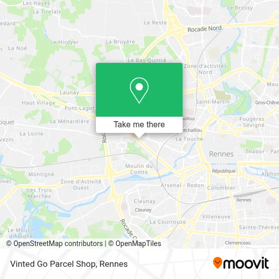 Vinted Go Parcel Shop map