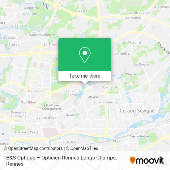 B&S Optique – Opticien Rennes Longs Champs map