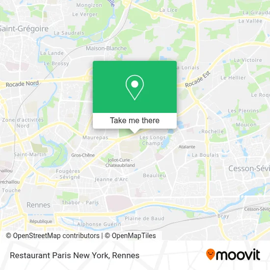 Restaurant Paris New York map