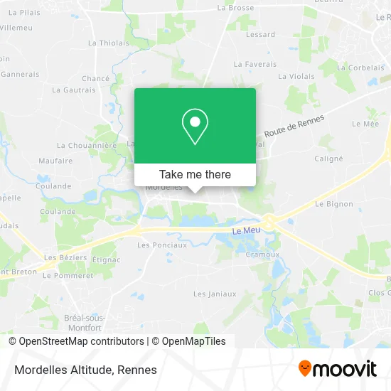 Mordelles Altitude map