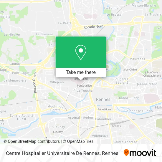 Centre Hospitalier Universitaire De Rennes map