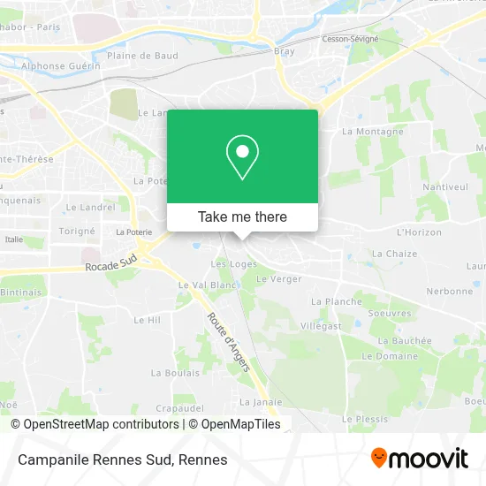 Campanile Rennes Sud map