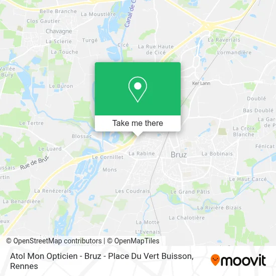 Atol Mon Opticien - Bruz - Place Du Vert Buisson map