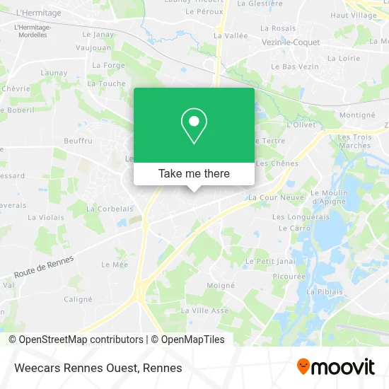 Weecars Rennes Ouest map