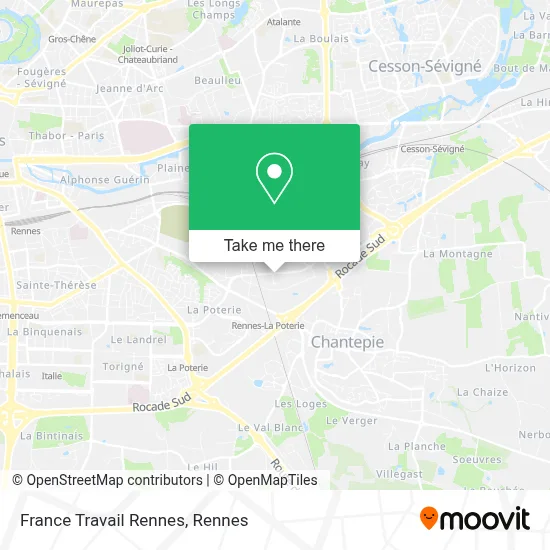 France Travail Rennes map