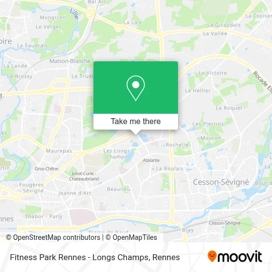 Fitness Park Rennes - Longs Champs map