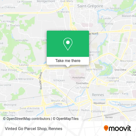 Vinted Go Parcel Shop map