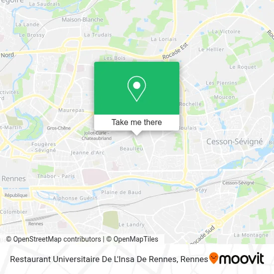 Restaurant Universitaire De L'Insa De Rennes map