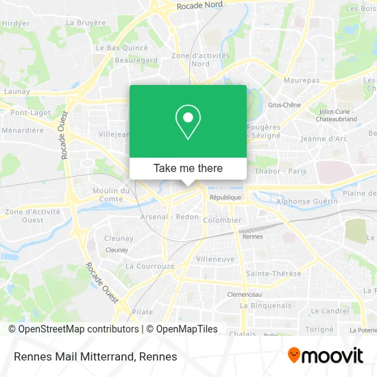 Rennes Mail Mitterrand map