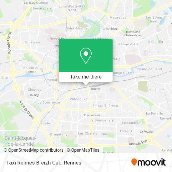 Taxi Rennes Breizh Cab map