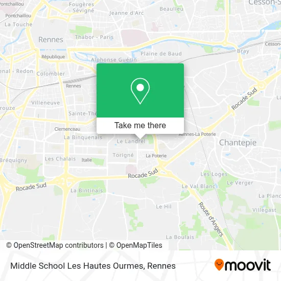 Middle School Les Hautes Ourmes map