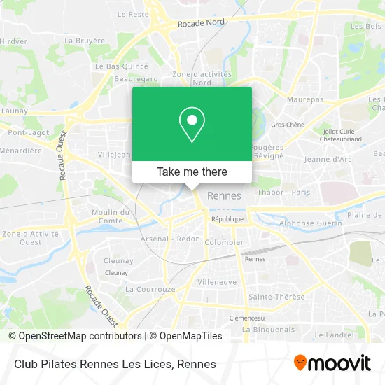 Club Pilates Rennes Les Lices map