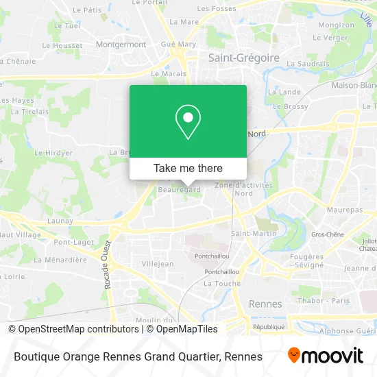 Boutique Orange Rennes Grand Quartier map