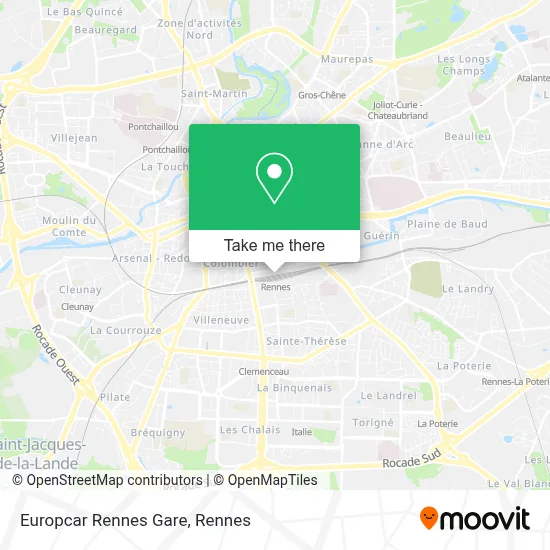 Europcar Rennes Gare map