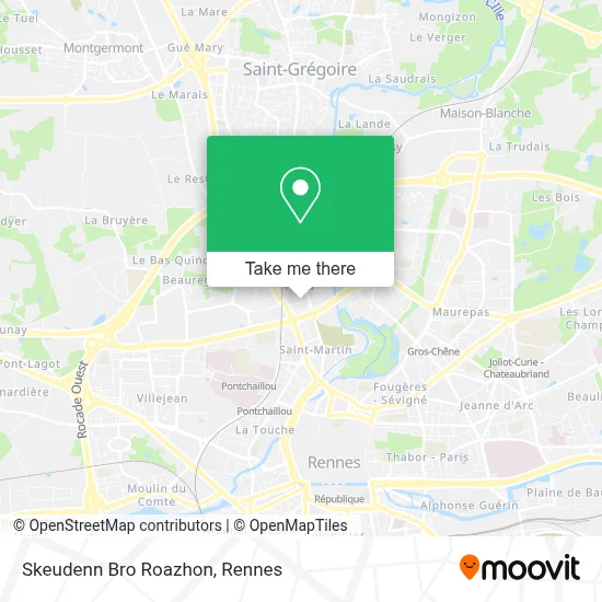 Skeudenn Bro Roazhon map
