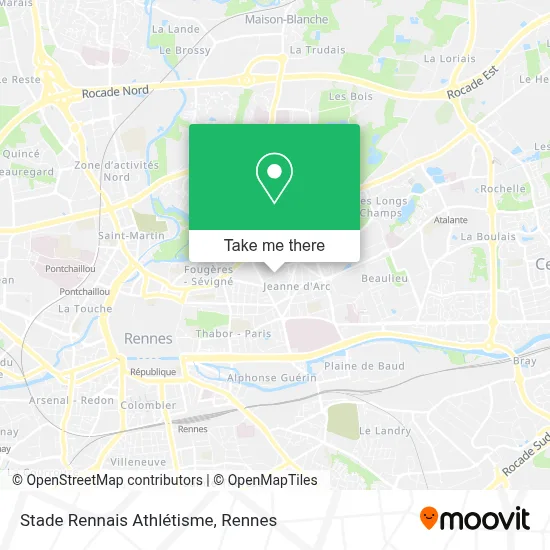 Stade Rennais Athlétisme map