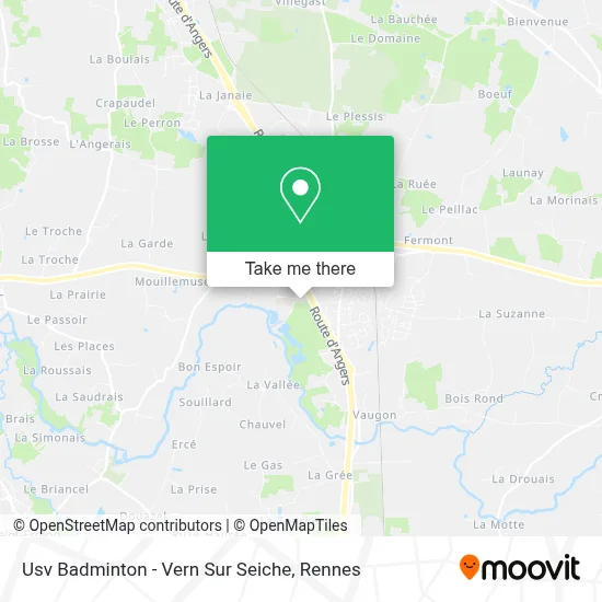 Usv Badminton - Vern Sur Seiche map