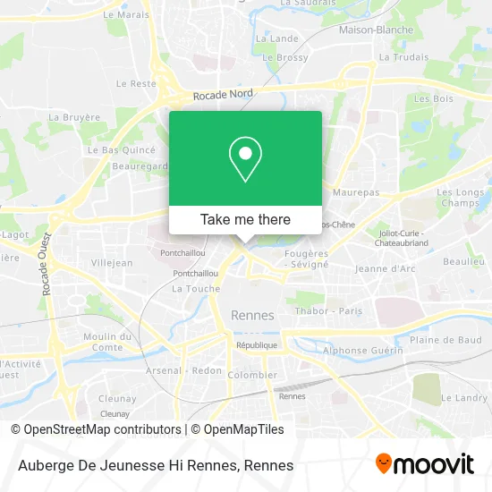 Auberge De Jeunesse Hi Rennes map