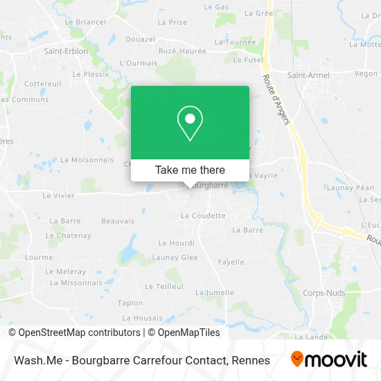 Wash.Me - Bourgbarre Carrefour Contact map