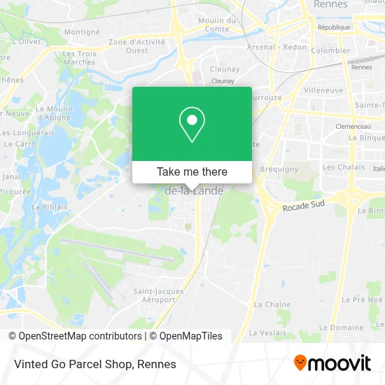 Vinted Go Parcel Shop map