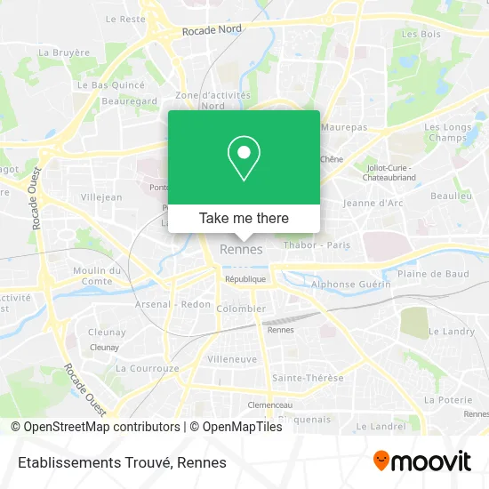Etablissements Trouvé map