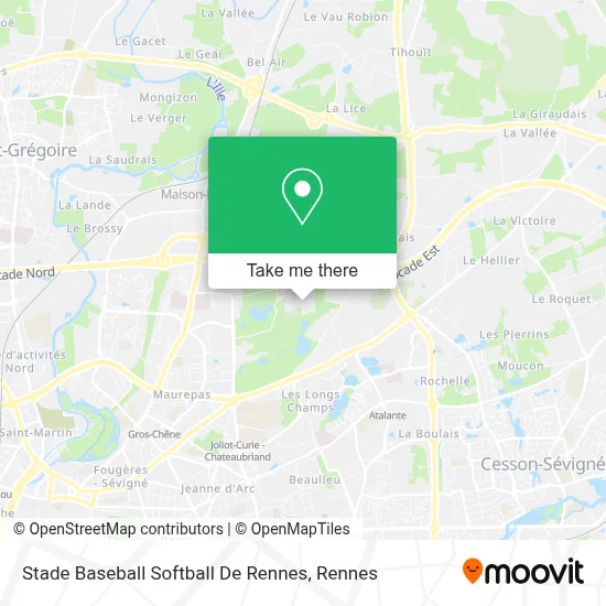 Stade Baseball Softball De Rennes map