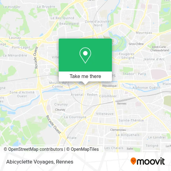 Abicyclette Voyages map