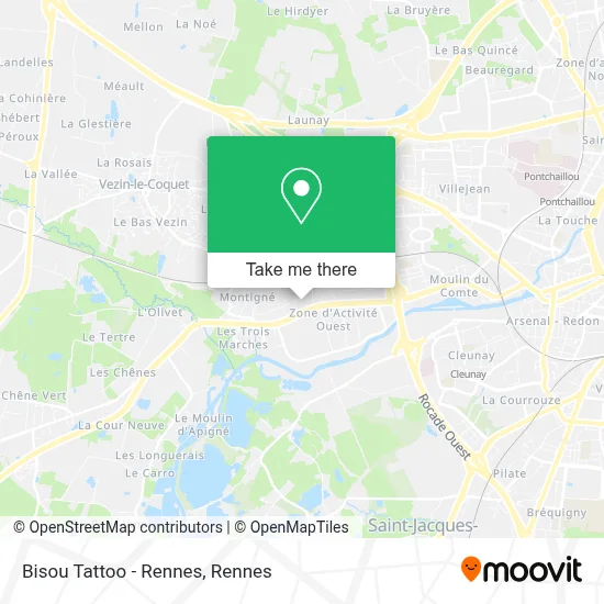 Bisou Tattoo - Rennes map